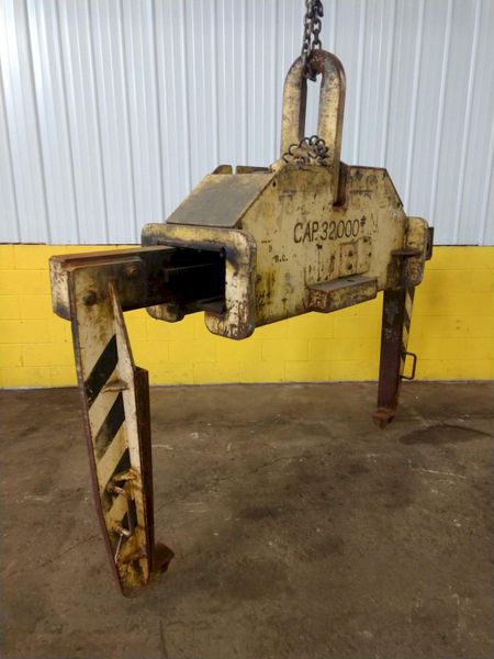 32,000 LB 16 TON X 20" TO 74" X 72" OD BRADLEY CRANE MOTORIZED COIL GRAB: STOCK 13231