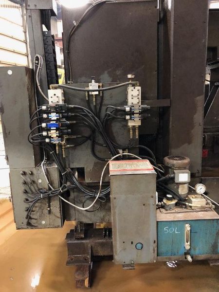 USED HEM DUAL POST SEMI-AUTOMATIC HORIZONTAL BANDSAW , Model WF140HM-DC, 20” x 44”, Stock No. 10