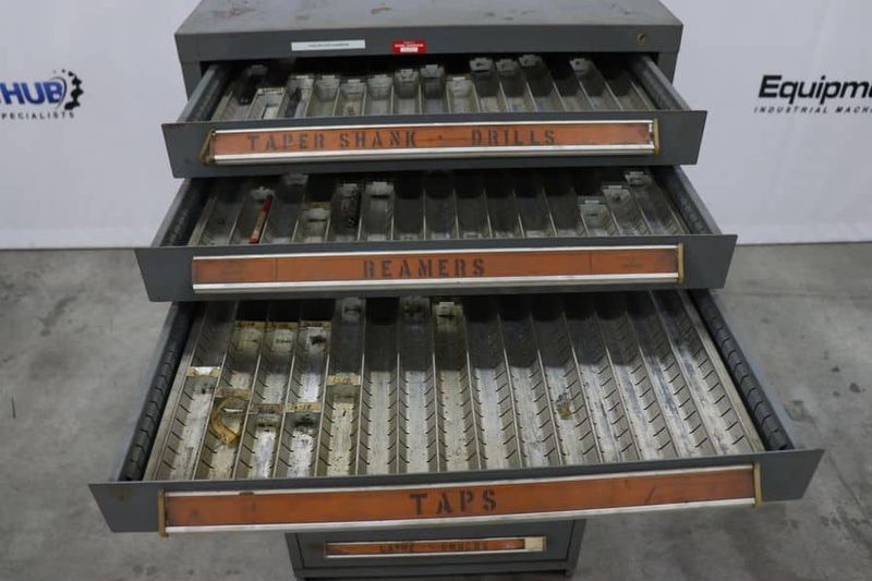 9-Drawer Industrial Storage Cabinet, Stanley Vidmar Style, 30″ W x 27-3/4″ D x 59″ H