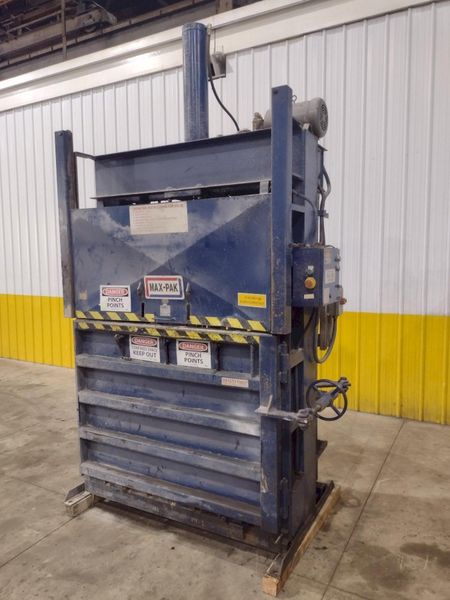 60" X 48" X 30" MAX-PAK MODEL #MP-60-E VERTICAL HYDRAULIC CARDBOARD BALER: STOCK #23656