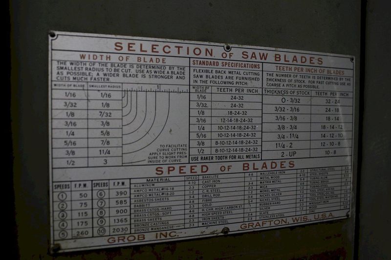18" GROB MODEL #MS18 VERTICAL BANDSAW: STOCK #75924
