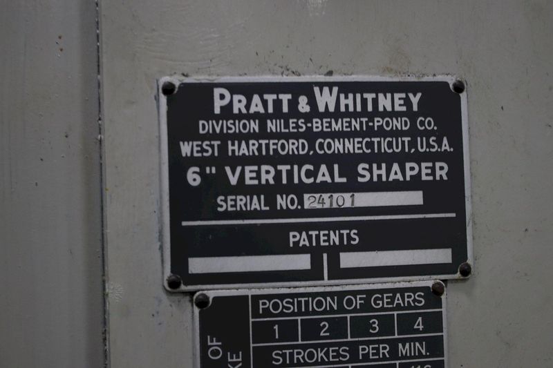 6" PRATT & WHITNEY VERTICAL SLOTTER: STOCK 75849