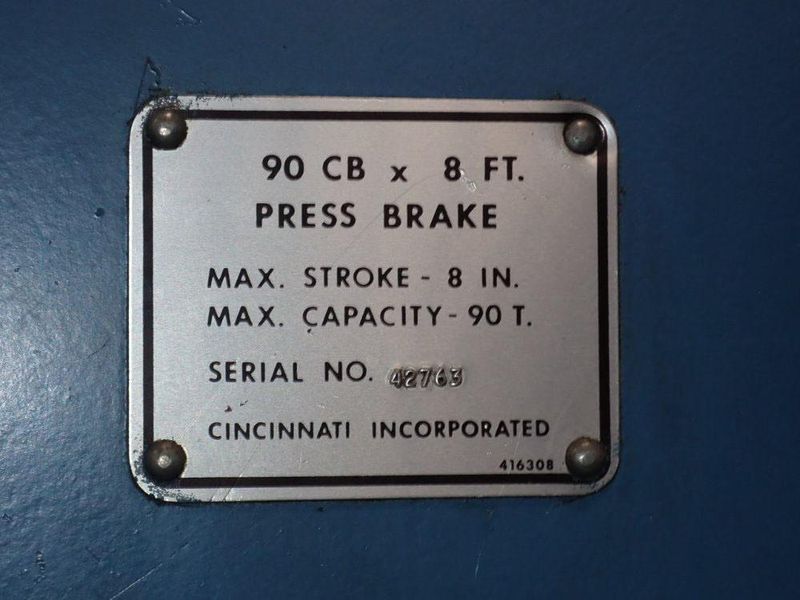 90 TON X 10' CINCINNATI HYDRAULIC PRESS BRAKE: STOCK #73961