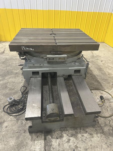 50" X 60" CINCINNATI BICKFORD CROSS SLIDING ROTARTY T-SLOT  MOTORIZED MILL TABLE: STOCK #22529