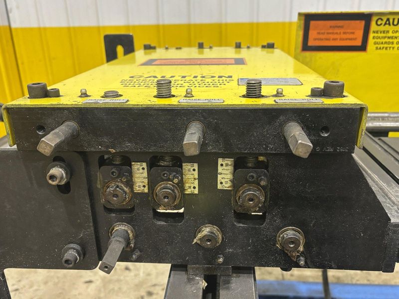 12" W X 18" STROKE PRESS ROOM EQUIPMENT PRE PNEUMATIC COIL STRAIGHTENER & AIR FEEDER : STOCK #23