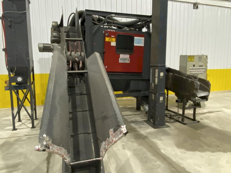 10 HP X 36" X 13"  ROSLER MODEL #JDBC-11/2 CONTINUOUS BARRELL BLASTING / AUTOMATIC PARTS DEBURRI