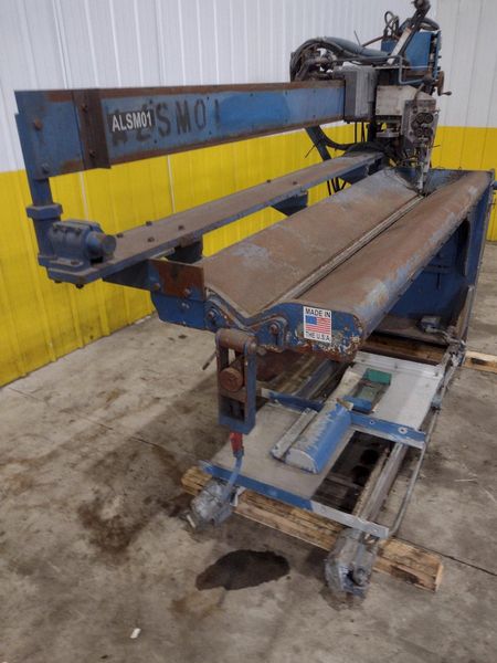 72" JETLINE SEAM WELDER WITH 3-WAY COPPER GROOVE BOTTOM CLAMP & MILLER COMPONENTS: STOCK #23642