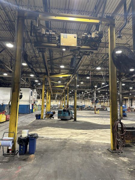 3 TON X 14' WIDE X 130' LONG MPH / BUDGIT OVERHEAD FREE STANDING CRANE SYSTEM: STOCK #20675