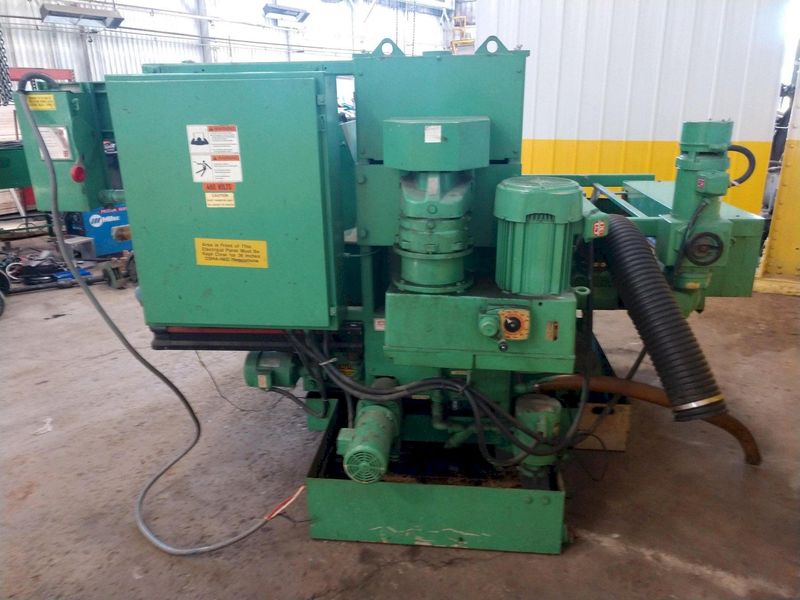 36" AEM MODEL CS360 SINGLE HEAD MULTI-DIRECTIONAL BELT GRINDER DEBURRING FINISHER: STOCK 11089