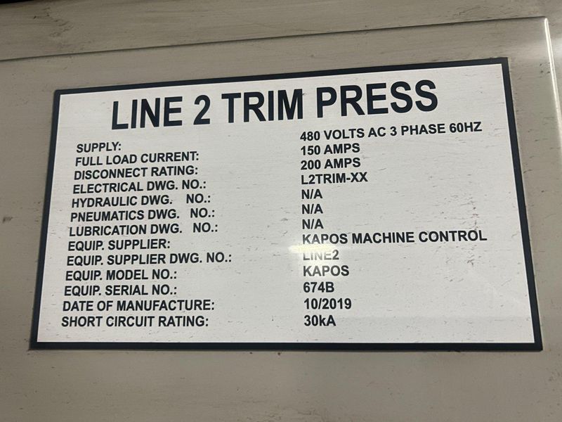 300 TON VALDARNO STRAIGHT SIDE FORGING TRIM PRESS, UPDATED CONTROLS: STOCK #19110