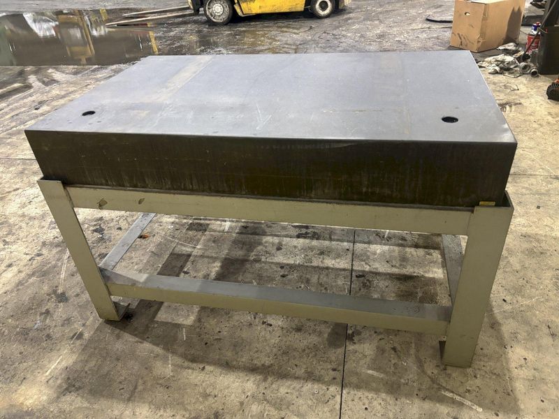 60" X 36" X 8" JC BUSCH PRECISION LAYOUT BLACK GRANITE SURFACE PLATE ON STAND: STOCK #22773