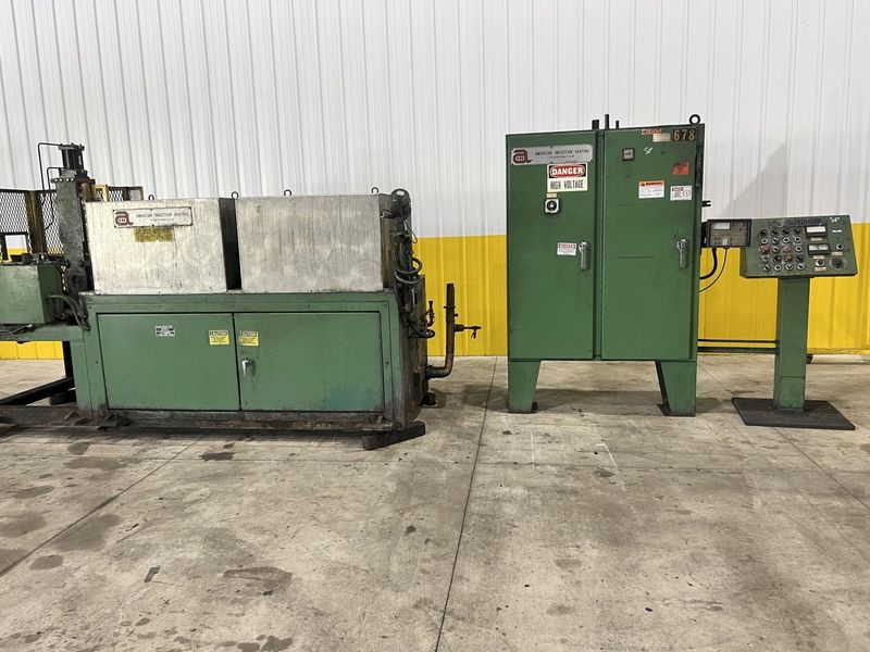 500 kw AMERICAN INDUCTION HEATING 2 COIL BILLIT HEATING SYSTEM, WITH FEEDER & CONTROLS: STOCK #2