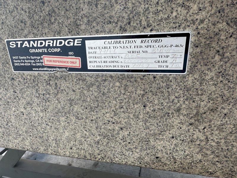 70" X 74" 12" STANDBRIDGE GRANITE SURFACE PLATE: STOCK #77848