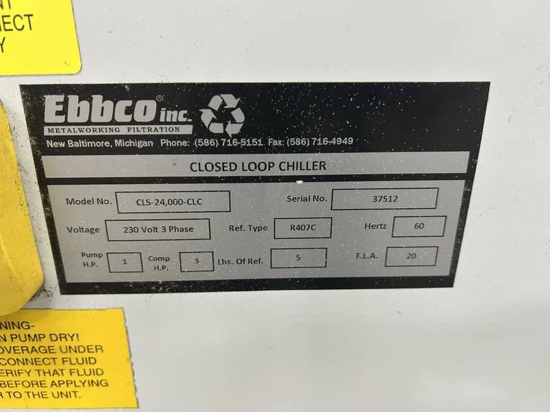 Ebbco CLS-24,000-CLC 24,000 BTU/Hr Closed-Loop Chiller
