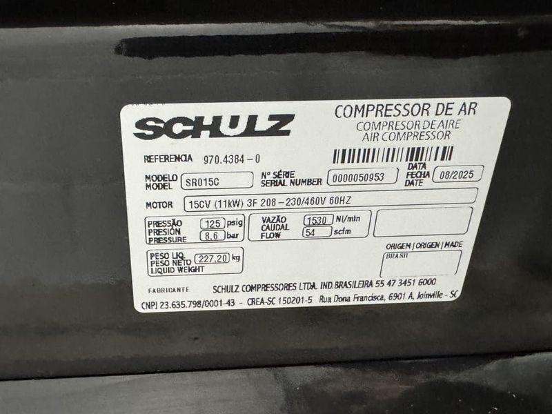 Schulz SRP 3015 Compact 15 HP Rotary Screw Air Compressor (New)