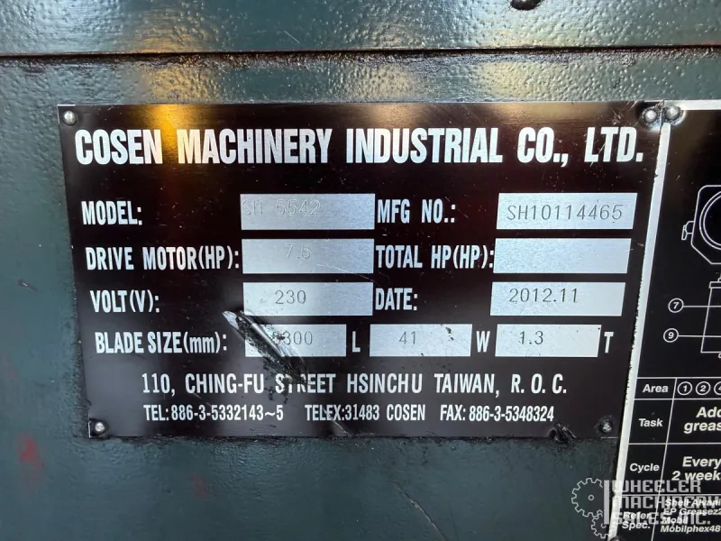 2012 COSEN SH-5542 Dual Column Horizontal Band Saw #8249 #1