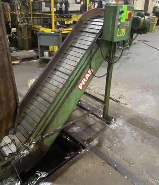16" x 9' PRAB Steel Belt Scrap Conveyor