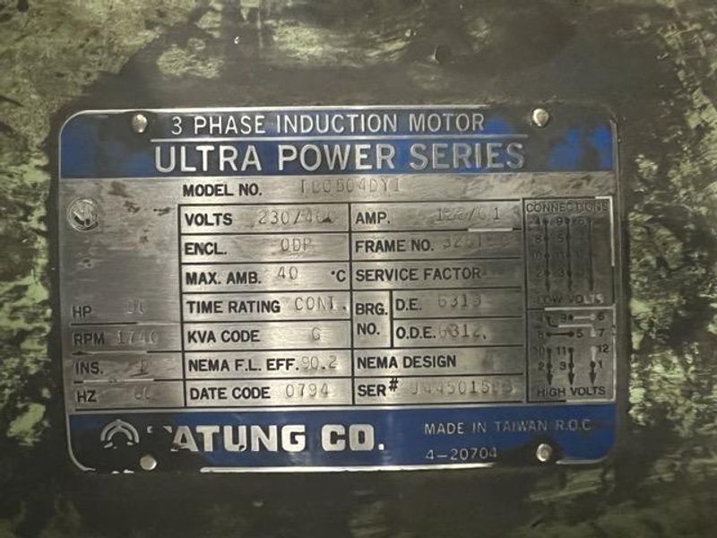 50 HP Sullair Screw Type Air Compressor