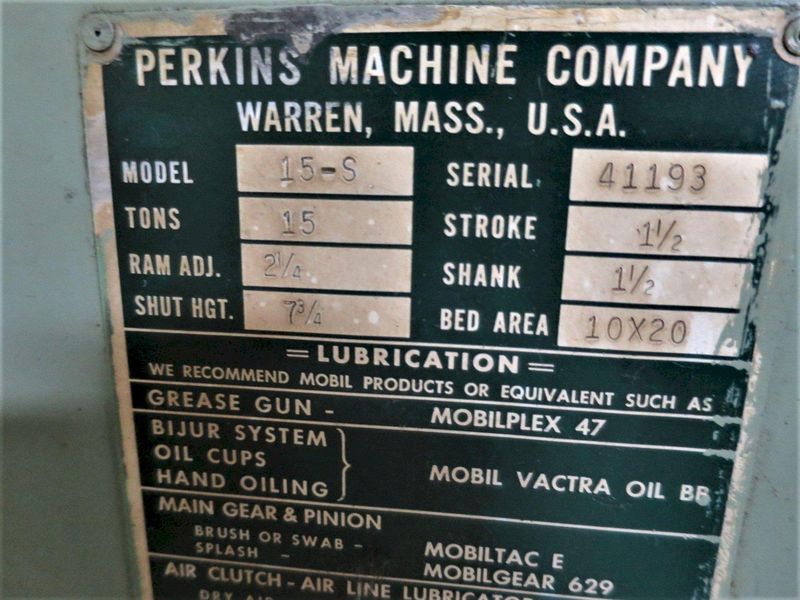 15 Ton Perkins Gap Frame Press