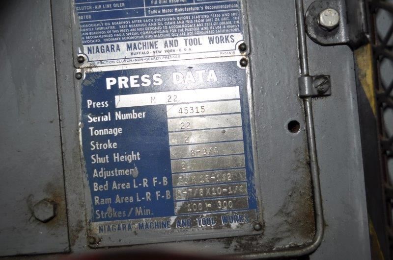 22 TON NIAGARA OBI PRESS