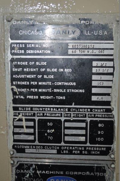 60 TON DANLY OBI PRESS