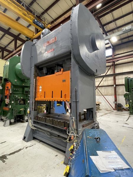 400 ton Bliss SC2-400-84-48 Used Straight Side Double Crank Mechanical Metal Stamping Press, Yea