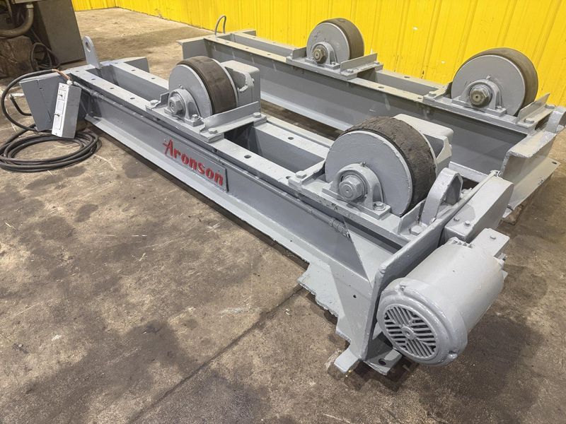 20,000 LB (10 TON) ARONSON MODEL #WRD10 POWERED TANK TURNING ROLLS, DRIVE & IDLER: YOBRO #25144