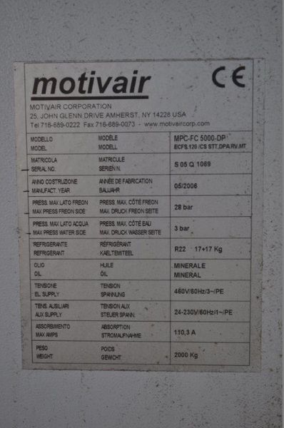 40 TON MOTIVAIR CHILLER