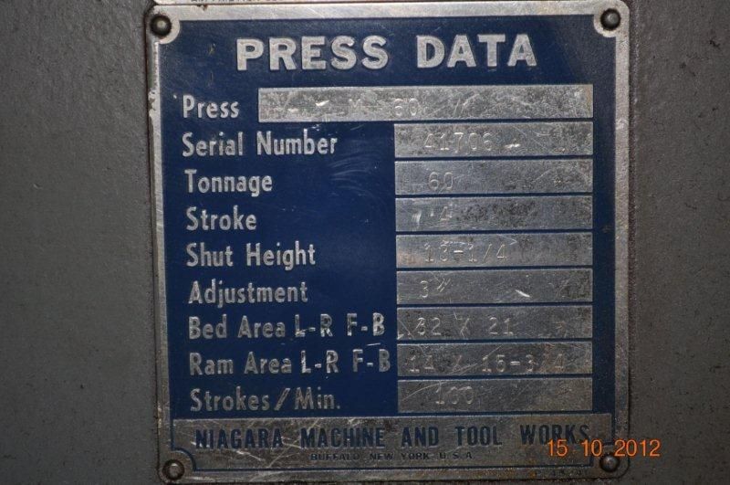 60 TON NIAGARA OBI PRESS