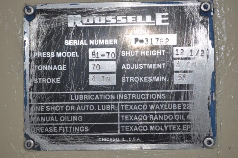 70 TON ROUSSELLE OBI PRESS