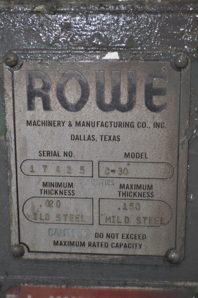 30" x .150" ROWE STRAIGHTENER