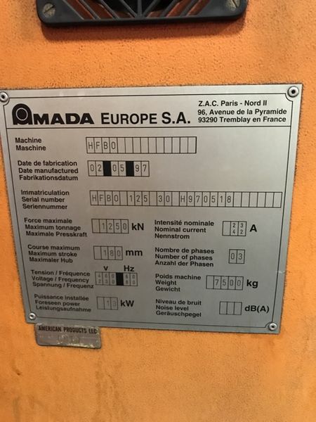 138 TON AMADA HYDRAULIC PRESS BRAKE