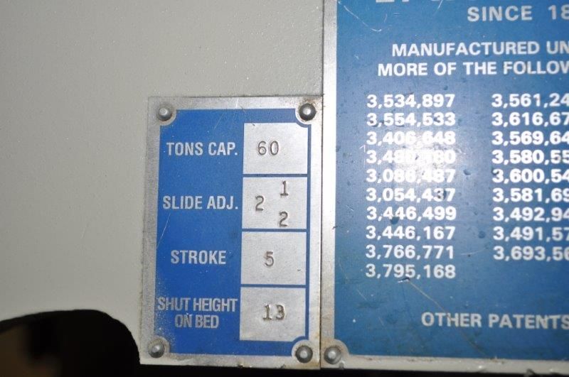 60 TON BLISS DOUBLE CRANK GAP PRESS