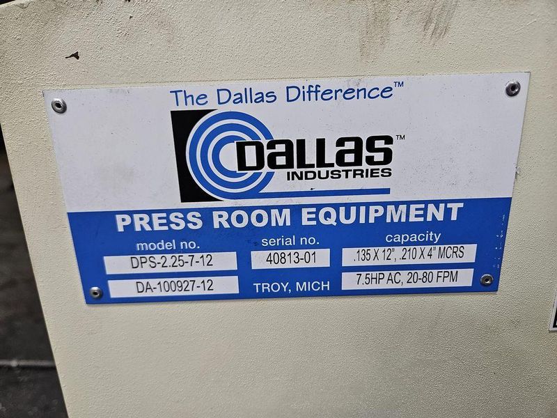 8000 LB X 12" X .135" DALLAS / COE SERVO FEEDLINE