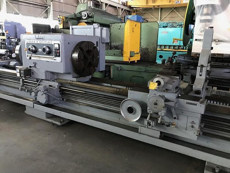 32.5" X 22'/10' LODGE & SHIPLEY HOLLOW SPINDLE DUAL BED ENGINE LATHE: STOCK #10927