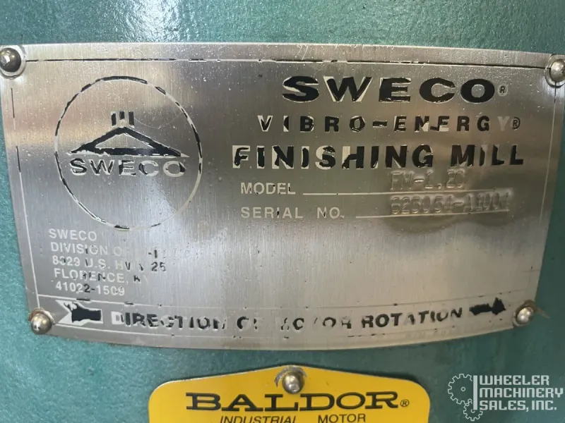 Sweco FM-1.2C Vibratory Finishing Mill 1.2 Cu Ft. #8307 #1
