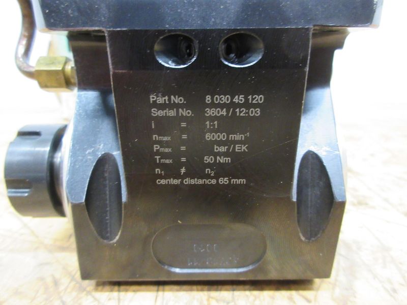 Heimatec (P/N: 8 030 45 120) BMT45 90 Deg Radial Milling and Drilling Head Live Tool Holder, ER25 collet- Auction Item