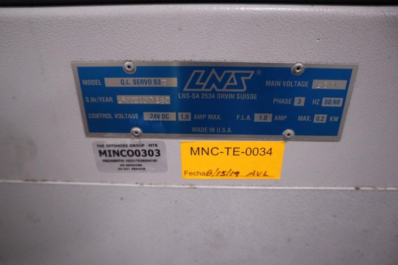 LNS QuickLoad Servo S3T Bar Feed- Auction Item