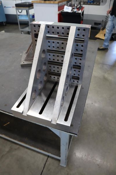 (2) Angle Plates: 12" x 15"H and 16" x 10" High, Drilled and Tapped- Auction Item