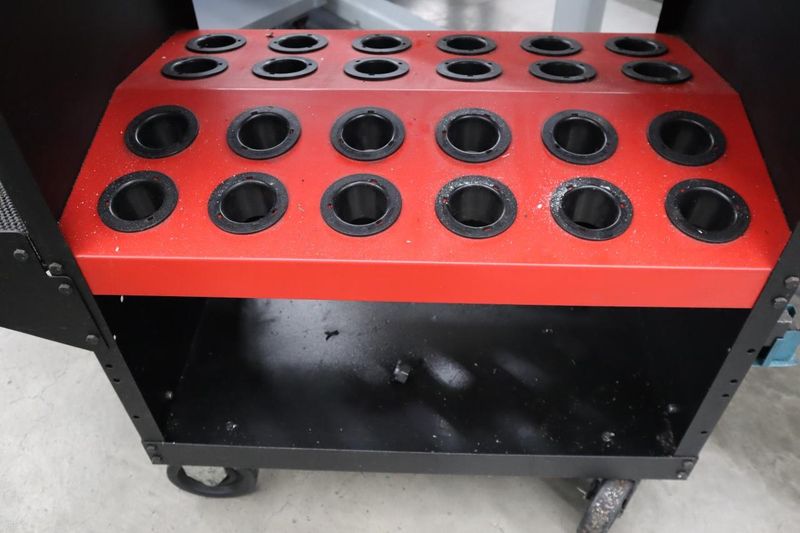 Huot 40 Taper Tool Scoot with (24) CT40 Tool Holders, Step Clamps- Auction Item