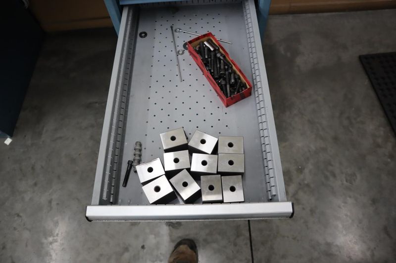 Lista Cabinet Base Work Bench, Maple Top, 9 Drawers - Contents: Assorted Milling Cutters - Some Carbide- Auction Item