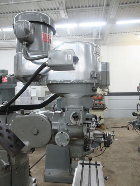 Bridgeport Series I-2HP Vertical Knee Mill, 2-Axis DRO, 9" x 48" Table, X & Y-Axis Power Feeds