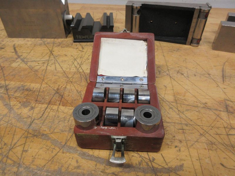 Precision Ground Setup Blocks & Gauges, 1-2-3 Blocks, Magnetic & Standard V Block, Sine Bar 6"x3", 1" Gauge Ring Set- Auction Item