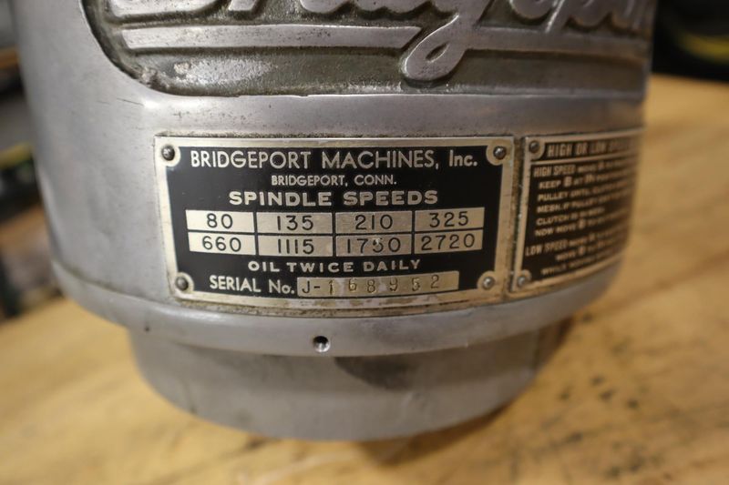 Bridgeport 1J Step Pulley Head Assembly- Auction Item