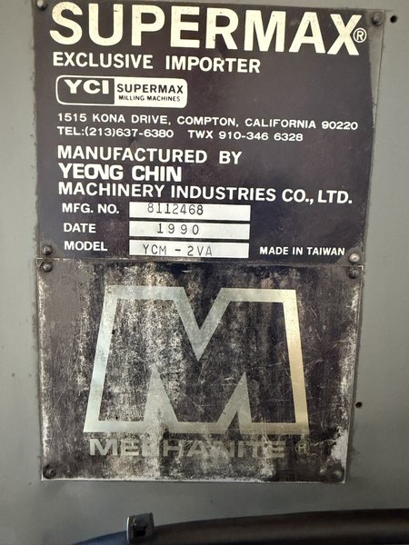 3HP VERTICAL MILL SUPERMAX YCM-2VA