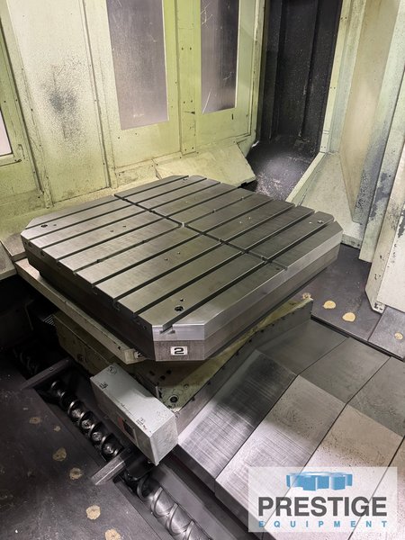 OKK HM-120S 4-Axis, Fanuc 310i-SA, X-67", Y-55", Z-49", 2APC 49" Pallets, 60 ATC, TSC, Chip Conveyor, 2008, #43881