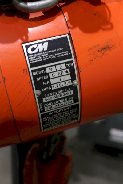 2 TON C & M ELECTRIC CHAIN HOIST: STOCK #73525