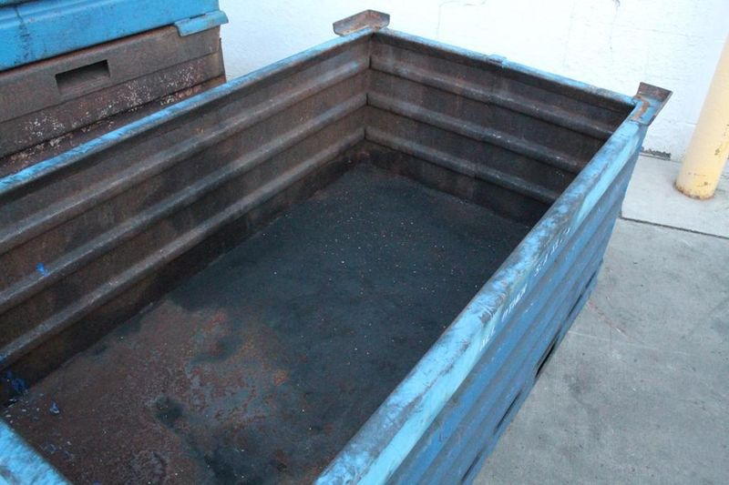 (6) 38" X 68" X 24" DEEP STEEL CHIP BINS: STOCK #65276