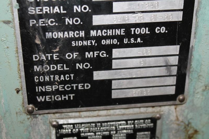 48" X 132" MONARCH SERIES 91 ENGINE LATHE: STOCK #64141