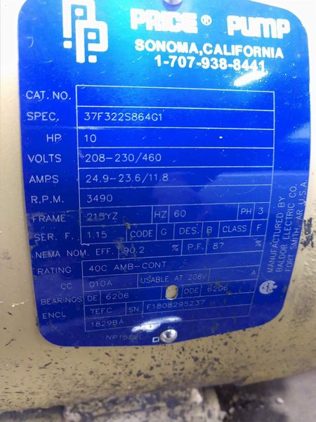 (2) 10 HP GENERAL AIR PRODUCTS BLOWER MODEL #FPSED44 TWIN MOTOR PUMP: STOCK #13546